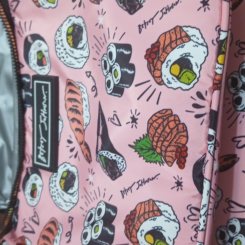 Betsey Johnson Pink Sushi Pattern Lunch pack NWT